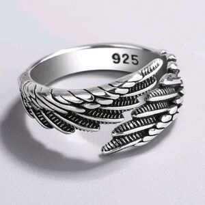 Angel Wings 925 Sterling Silver Handmade Adjustable Ring